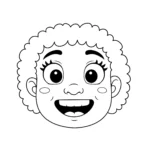coloriage Un visage expressif pour enfant de 6 ans