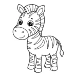 coloriage Un zèbre rayé à imprimer pour enfant de 6 ans