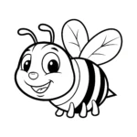 coloriage Une Abeille Souriante pour enfant de 4 ans