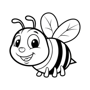 coloriage Une Abeille Souriante pour enfant de 4 ans