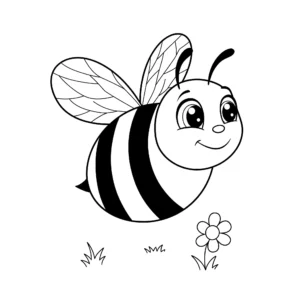 coloriage Une abeille heureuse pour enfant de 7 ans