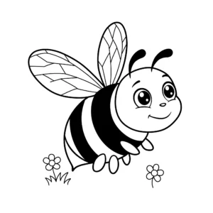 coloriage Une abeille occupée à imprimer pour enfant de 2 ans
