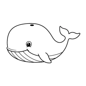 coloriage Une baleine heureuse pour enfant de à imprimer