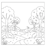 coloriage Une forêt enchantée pour enfant de 3 ans