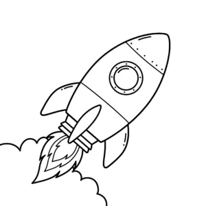 coloriage Une fusée qui décolle à imprimer pour enfant de 4 ans