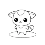 coloriage Une petite créature Kawaii pour enfants à télécharger