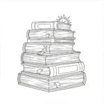 coloriage Une pile de livres pour enfants