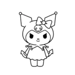 coloriage Une silhouette simple de Kuromi et dessin a imprimer