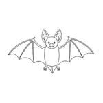 coloriage Une simple silhouette de chauve souris pour enfant de 10 ans
