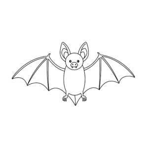coloriage Une simple silhouette de chauve souris pour enfant de 10 ans
