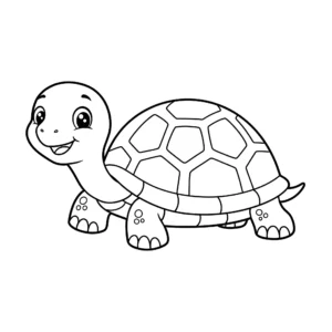 coloriage Une tortue heureuse a colorier en ligne