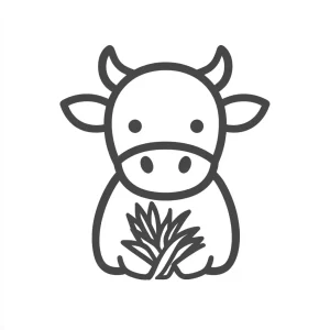 coloriage Vache à imprimer pour enfant de 4 ans
