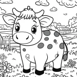 coloriage Vache à imprimer pour enfant de 10 ans
