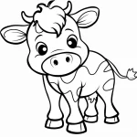 coloriage Vache pour enfant de 8 ans