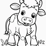 coloriage Vache et apprentissage