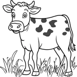 coloriage Vache à imprimer kawaii