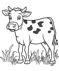 coloriage Vache à imprimer kawaii