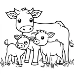 coloriage Vache à imprimer pour enfant de 3 ans