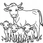 coloriage Vache pour enfant de 4 ans