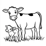 coloriage Vache pour enfants à imprimer