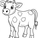 coloriage Vache à imprimer pour enfant de 3 ans