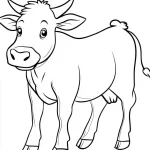 coloriage Vache et decoupage