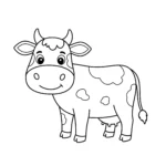 coloriage Vache de dessin animé pour enfants