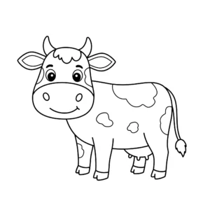 coloriage Vache de dessin animé pour enfants