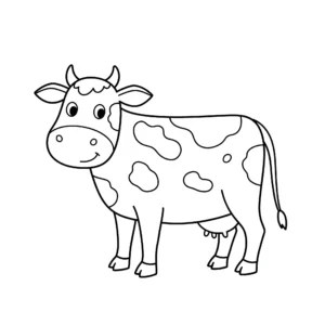 coloriage Vache tachetée à imprimer pour enfant de 4 ans