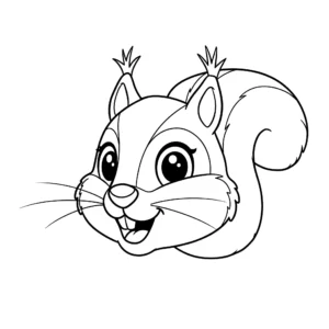 coloriage Visage d’écureuil mignon à imprimer a4