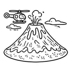 coloriage Volcan à imprimer pour enfant de 10 ans