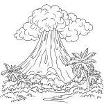 coloriage Volcan pour enfant gratuit