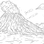 coloriage Volcan d