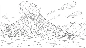 coloriage Volcan d