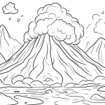 coloriage Volcan a imprimer gratuitement