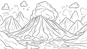 coloriage Volcan a imprimer gratuitement