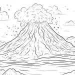 coloriage Volcan à imprimer pdf