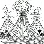 coloriage Volcan pour enfant de 8 ans