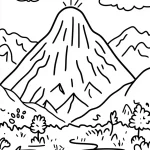 image de coloriage Volcan pour enfant