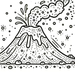 coloriage Volcan pour enfants à télécharger