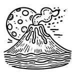 image de coloriage Volcan pour enfant