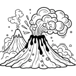 coloriage Volcan pour enfant de à imprimer
