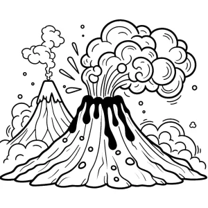 coloriage Volcan pour enfant de à imprimer