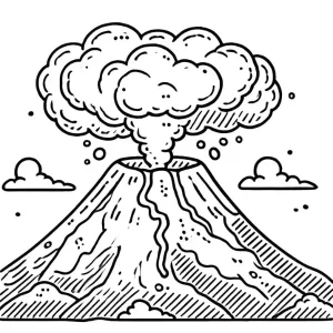 coloriage Volcan thumb pour enfant a imprimer gratuit