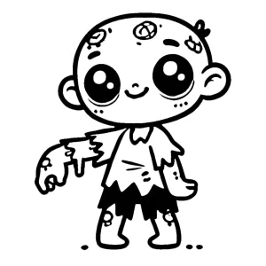 coloriage Zombie pour enfants à imprimer