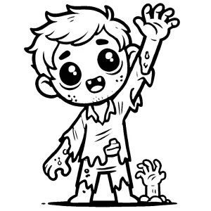 coloriage Zombie à imprimer pour enfant de 7 ans