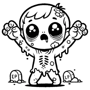 coloriage Zombie pour enfant à imprimer