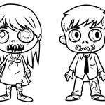 coloriage Zombie à imprimer