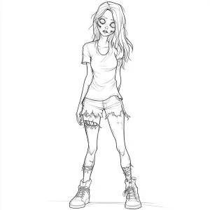 coloriage Zombie à imprimer pour enfant de 8 ans