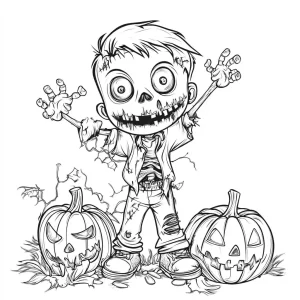 coloriage Zombie à imprimer pour enfant de 4 ans